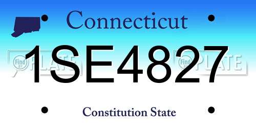 1SE4827 Connecticut License Plate