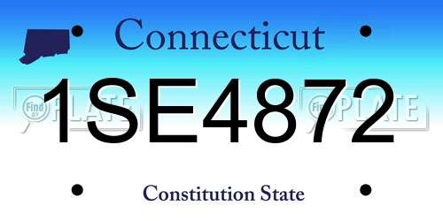 1SE4872 Connecticut License Plate