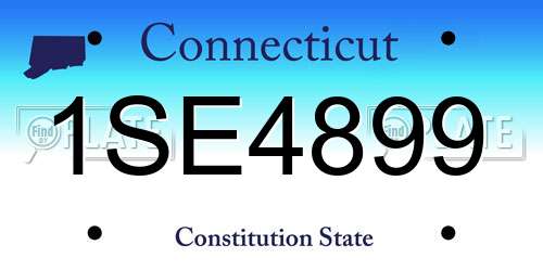 1SE4899 Connecticut License Plate