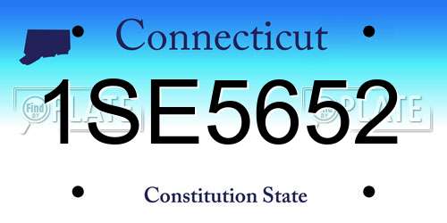 1SE5652 Connecticut License Plate
