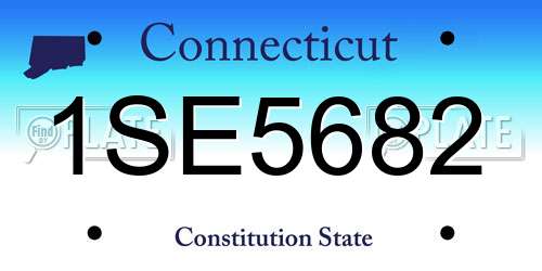 1SE5682 Connecticut License Plate