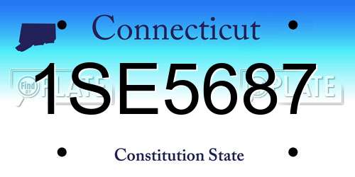 1SE5687 Connecticut License Plate