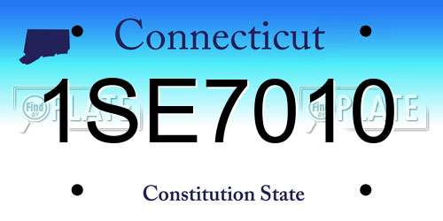 1SE7010 Connecticut License Plate