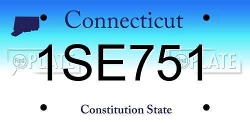 1SE751 Connecticut License Plate