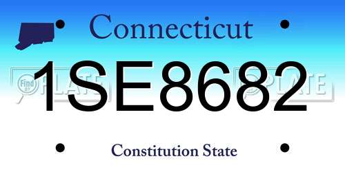1SE8682 Connecticut License Plate