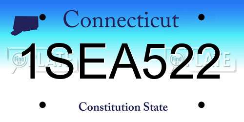 1SEA522 Connecticut License Plate