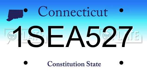 1SEA527 Connecticut License Plate