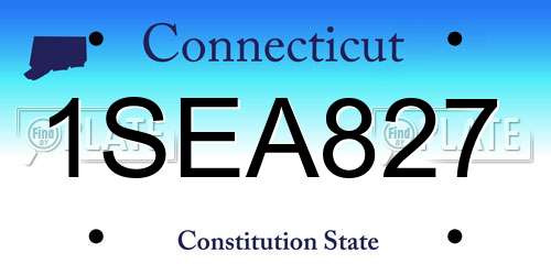 1SEA827 Connecticut License Plate