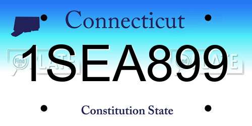 1SEA899 Connecticut License Plate