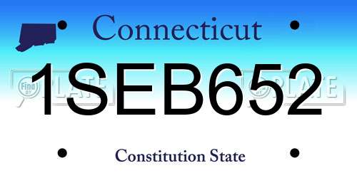 1SEB652 Connecticut License Plate