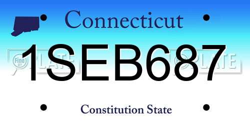 1SEB687 Connecticut License Plate