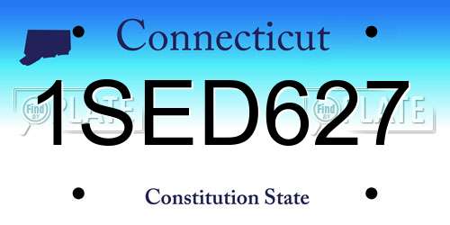 1SED627 Connecticut License Plate