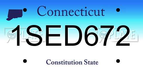 1SED672 Connecticut License Plate