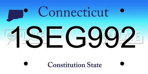 1SEG992 Connecticut License Plate