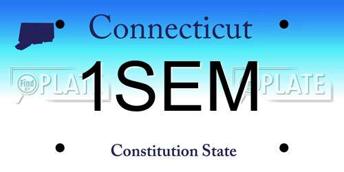 1SEM Connecticut License Plate