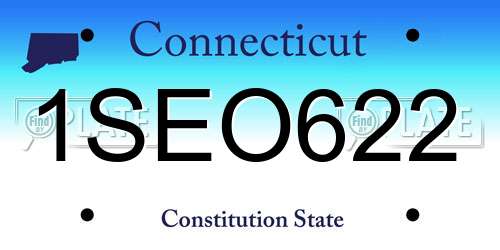 1SEO622 Connecticut License Plate