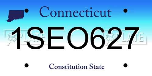 1SEO627 Connecticut License Plate
