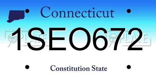 1SEO672 Connecticut License Plate