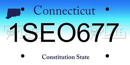 1SEO677 Connecticut License Plate
