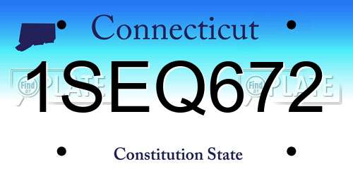 1SEQ672 Connecticut License Plate