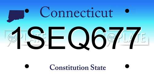 1SEQ677 Connecticut License Plate