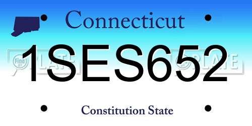 1SES652 Connecticut License Plate