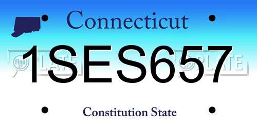 1SES657 Connecticut License Plate