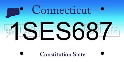 1SES687 Connecticut License Plate