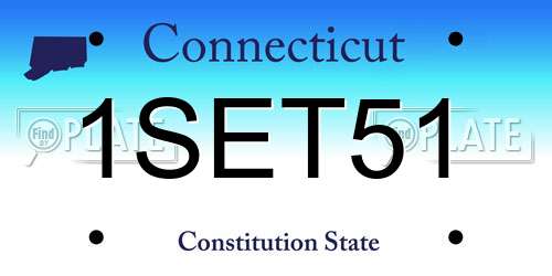 1SET51 Connecticut License Plate