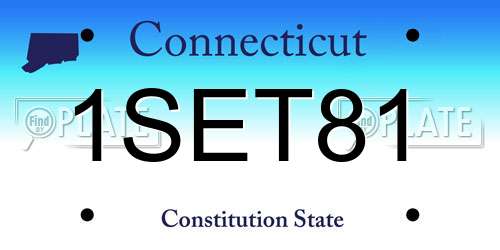 1SET81 Connecticut License Plate