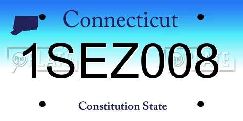 1SEZ008 Connecticut License Plate