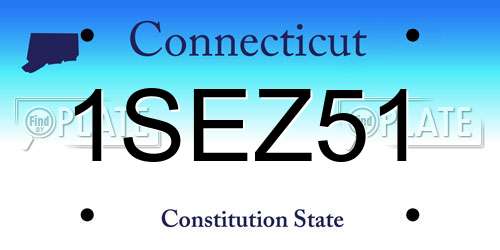 1SEZ51 Connecticut License Plate