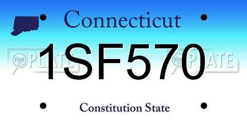 1SF570 Connecticut License Plate