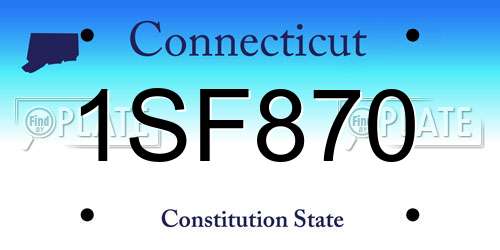 1SF870 Connecticut License Plate