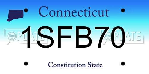 1SFB70 Connecticut License Plate