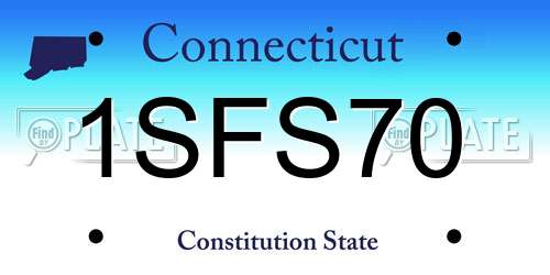 1SFS70 Connecticut License Plate