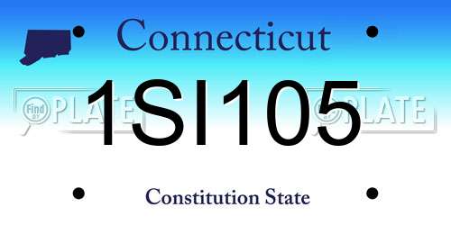 1SI105 Connecticut License Plate