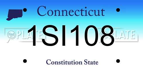 1SI108 Connecticut License Plate