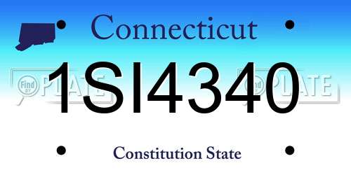 1SI4340 Connecticut License Plate