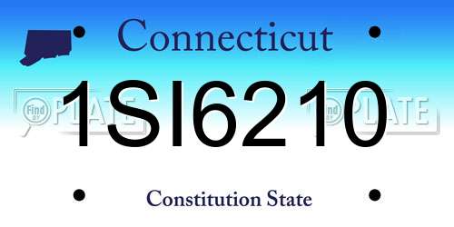 1SI6210 Connecticut License Plate