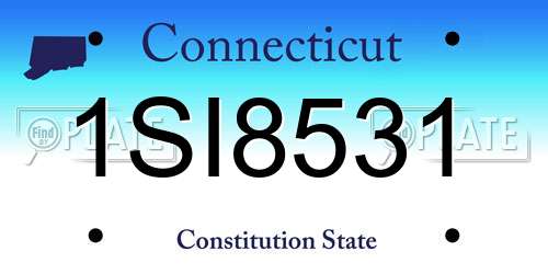 1SI8531 Connecticut License Plate