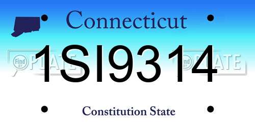 1SI9314 Connecticut License Plate