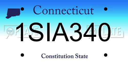 1SIA340 Connecticut License Plate
