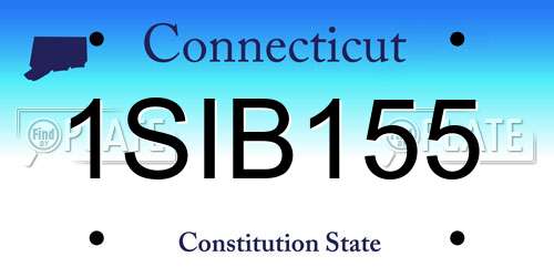 1SIB155 Connecticut License Plate