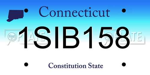 1SIB158 Connecticut License Plate