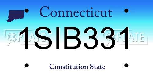 1SIB331 Connecticut License Plate