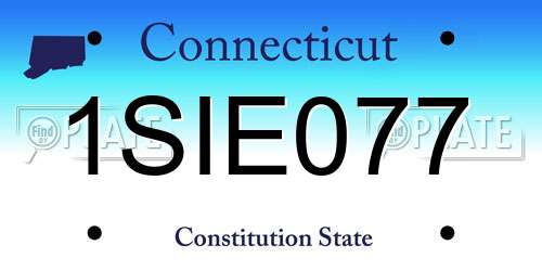 1SIE077 Connecticut License Plate