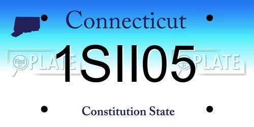 1SII05 Connecticut License Plate