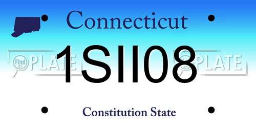 1SII08 Connecticut License Plate
