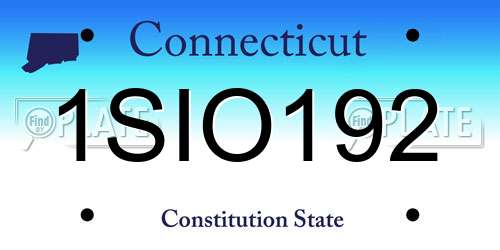 1SIO192 Connecticut License Plate